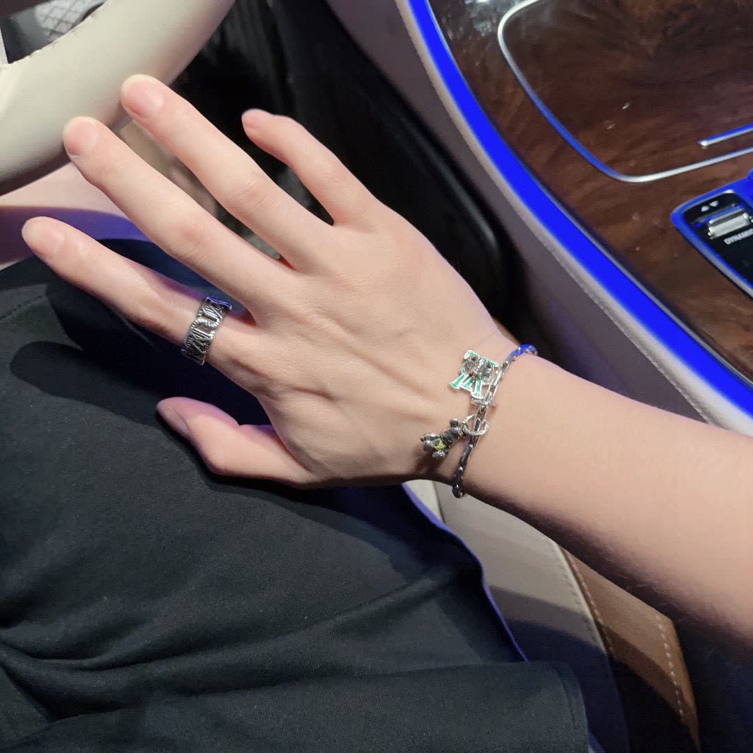 Louis Vuitton Silver Bracelet with Charms